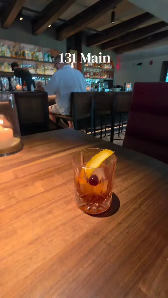 131 MAIN Restaurant in Sarasota showing restaurant visit, cocktail, pearfection martini, video by What's Good Sarasota on Facebook