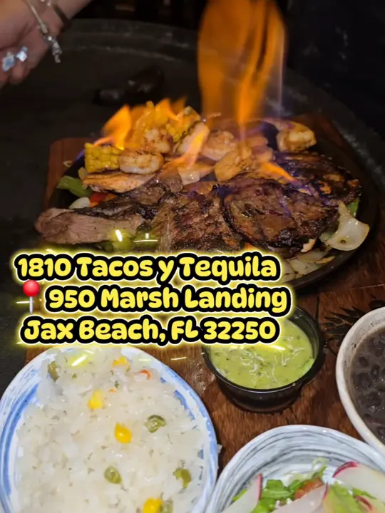 1810 Tacos y Tequila in Jacksonville showing review, visit, video by kerriedaway8 on TikTok