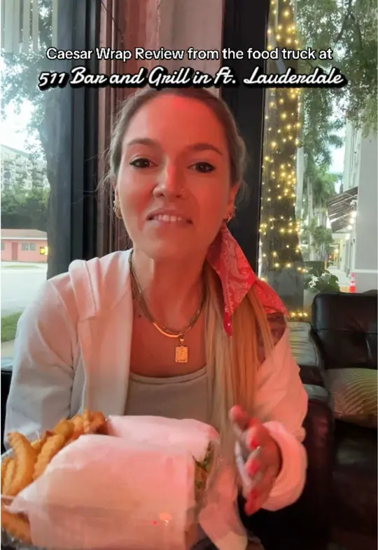 511 Bar & Lounge in Fort Lauderdale showing wrap, caesar wrap, video by _taybach on TikTok