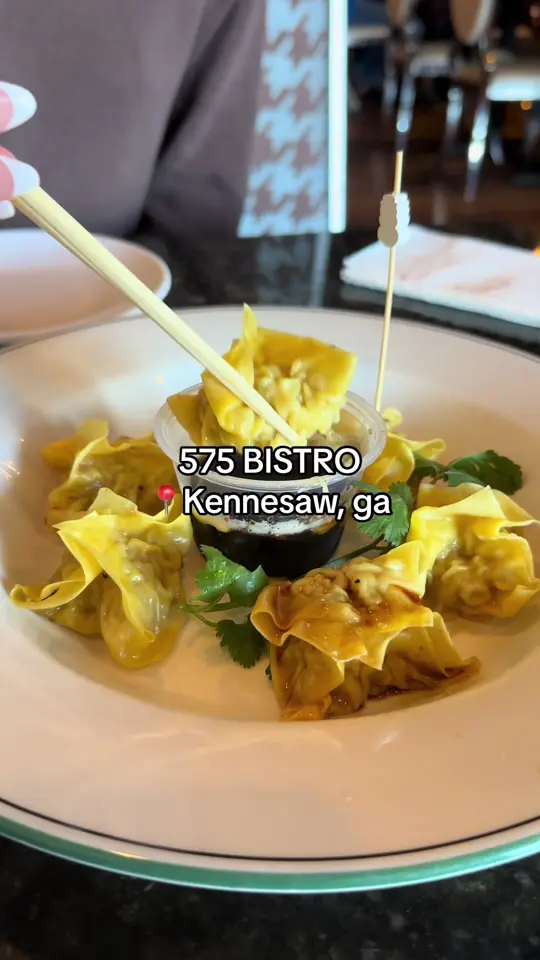 575 Bistro in Kennesaw showing food, thai iced tea, video by cheapeatsatl on TikTok