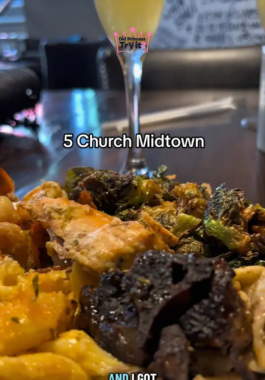5Church Midtown in Atlanta showing restaurant, new american cuisine, brunch, oxtails, video by didprincesstryit on TikTok