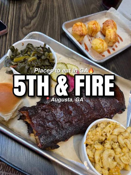 5th & Fire in Augusta showing review, visit, video by cookinwithdeohveon on TikTok