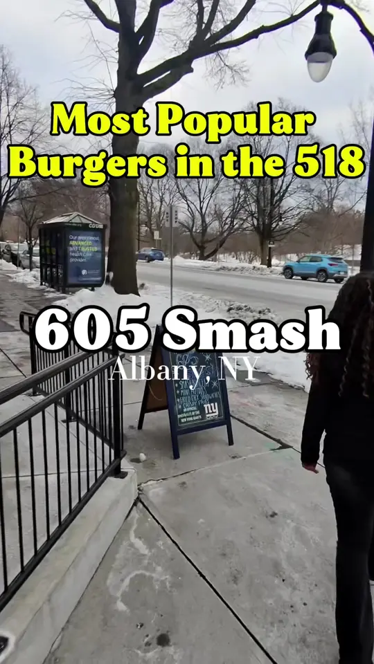 605 smash in Albany showing burger, saucy smash burger, video by simplyzakkai on TikTok