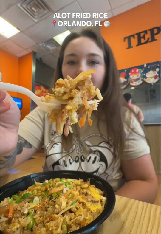 A Lot Fried Rice in Kissimmee showing food, veggie fried rice, video by lyssmorrissette on TikTok