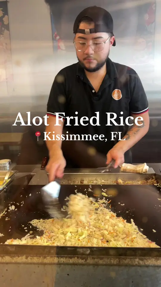 A Lot Fried Rice in Kissimmee showing review, korean spicy chicken noodles, build your own with rice noodles and teriyaki chicken, build your own with rice bbq beef and chicken, video by keaushaj on TikTok