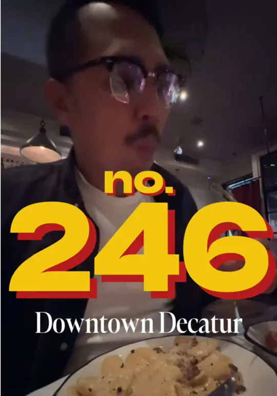 a mano in Atlanta showing cocktail, tiny negroni / cocktail, sardinian spritz / dish, chicken parm / dish, spicy rig / dish, wednesday carbonara, video by chrismomongan on TikTok