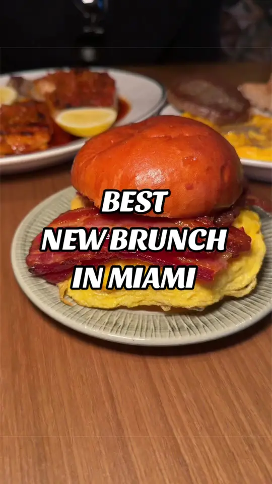 A Riva Miami Beach Fl Sunset Harbour in Florida showing brunch, breakfast, food, video by maxeatsss on TikTok