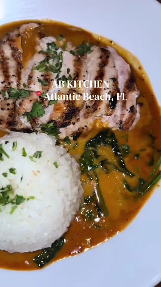 AB Kitchen in Atlantic Beach showing restaurant review, video by uncorkedbykristin on TikTok