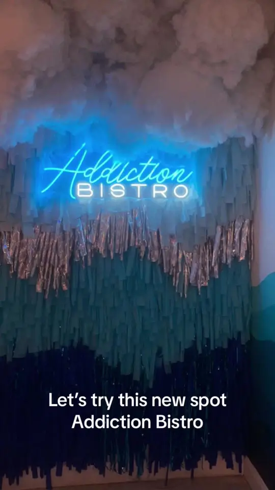 Addiction Bistro in Coral Springs showing review, visit, video by iamhersheizme on TikTok