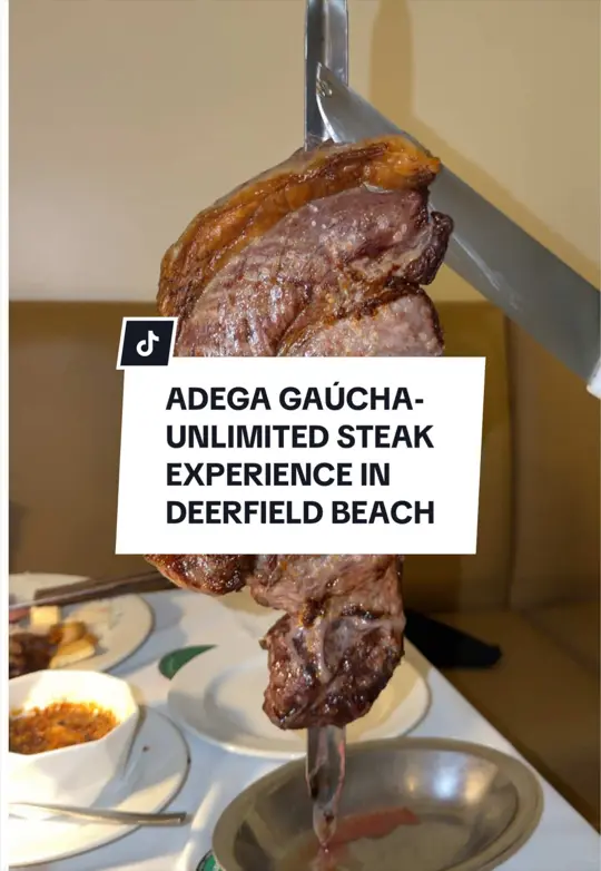 Adega Gaucha in Orlando showing review, visit, churrasco experience, picanha, ribeye, lamb chops, video by innythefoodie on TikTok