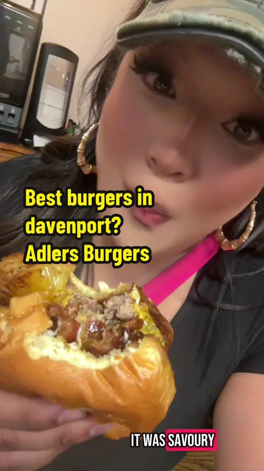 Adler’s in Winter Haven showing restaurant visit, witty burger, video by holographicmami on TikTok