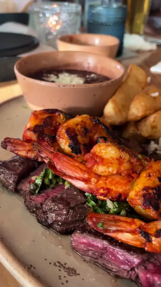 Agave Azul Gateway in Orlando showing cocktail, happy hour, food, churrasco, food, chimichurri, video by madeinorlando on TikTok