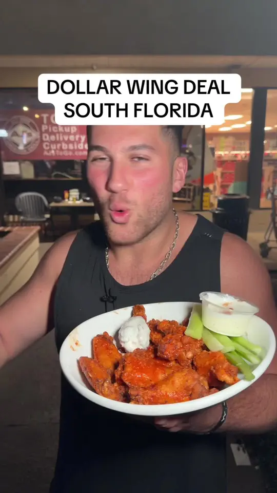 AJ's American Grill in Lake Worth showing american food, wings, video by mikeiseating on TikTok