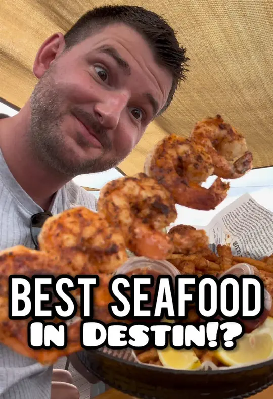 AJ's Seafood & Oyster Bar in Destin showing review, visit, video by the918agent on TikTok