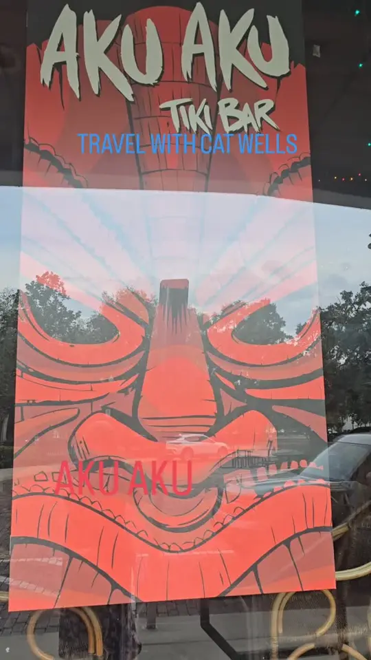 Aku Aku Tiki Bar in Orlando showing visit, atmosphere, video by Travel with Cat Wells on Facebook