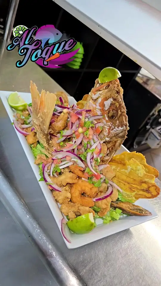 Al Toque Perurrican Fusion in Kissimmee showing restaurant visit, peruvian food, puerto rican food, video by altoquefl on TikTok