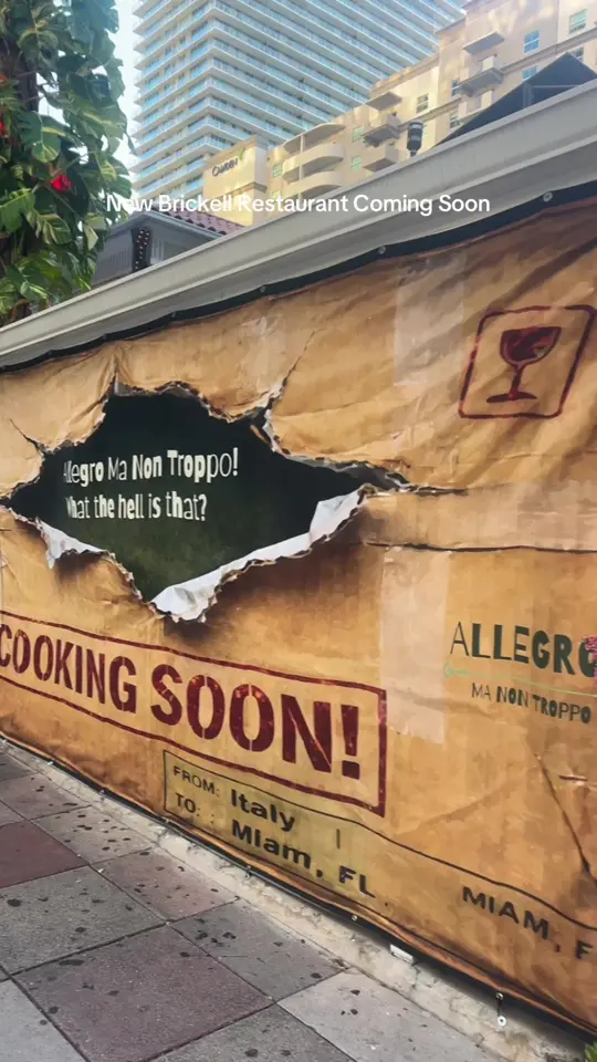 Allegro ma non Troppo in Miami showing restaurant visit, new restaurant alert, video by katttyork on TikTok