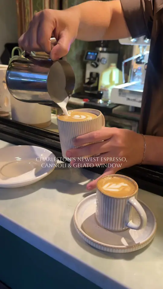 Allora Pizza and Pasta in North Palm Beach showing pasta, crudo cocktails, espresso window, coffee, pastries, cannoli, gelato, video by mollyraegoldrick on TikTok