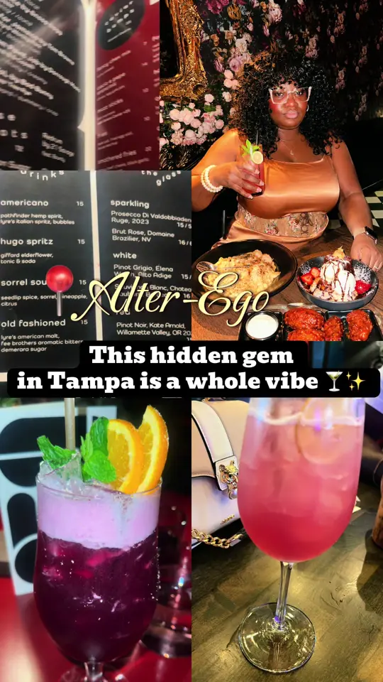 Alter Ego in Tampa showing atmosphere, food, drinks, energy, video by kiki_hidden_gems on TikTok