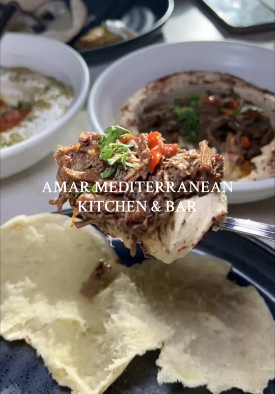 Amar Mediterranean Kitchen & Bar in Delray Beach showing review, visit, video by sk8natethefoodie on TikTok