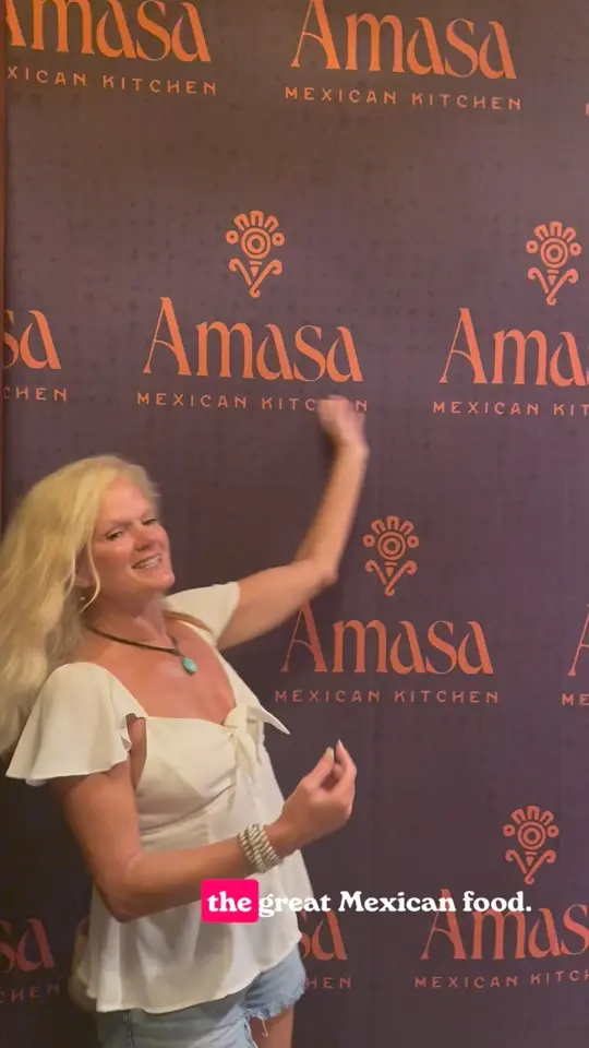 Amasa Mexican Kitchen in Alpharetta showing restaurant visit, margarita, atmosphere, video by Cecie Harrington on Facebook