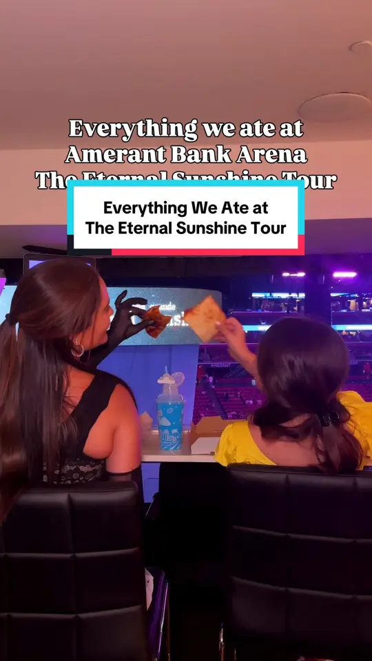 Amerant Vault in Sunrise showing food review, birria tacos, pizza slices, chicken fingers, video by lauracoblog on TikTok