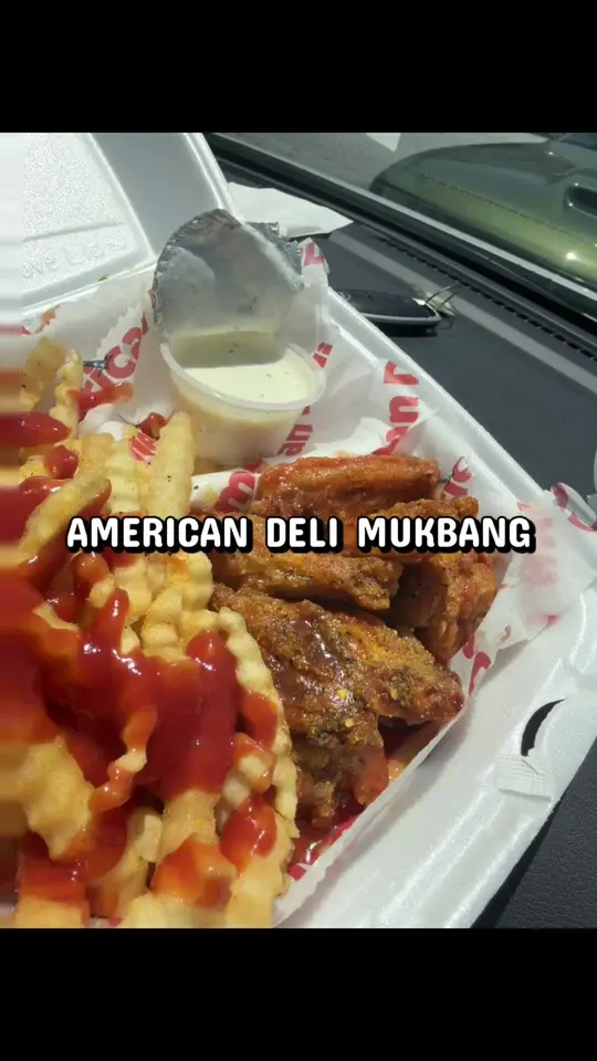 American Deli in East Point showing food, honey hot wings with lemon pepper sprinkle fried hard, video by lifeofbryanna_ on TikTok