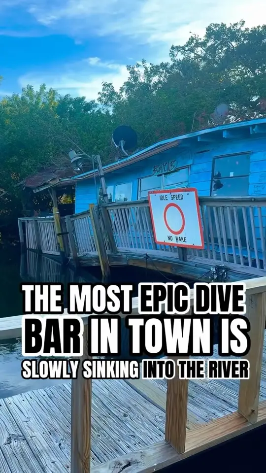 Anclote Brew in Tarpon Springs showing review, visit, dive bar, waterfront seating, live music, video by St. Pete is Awesome on Facebook