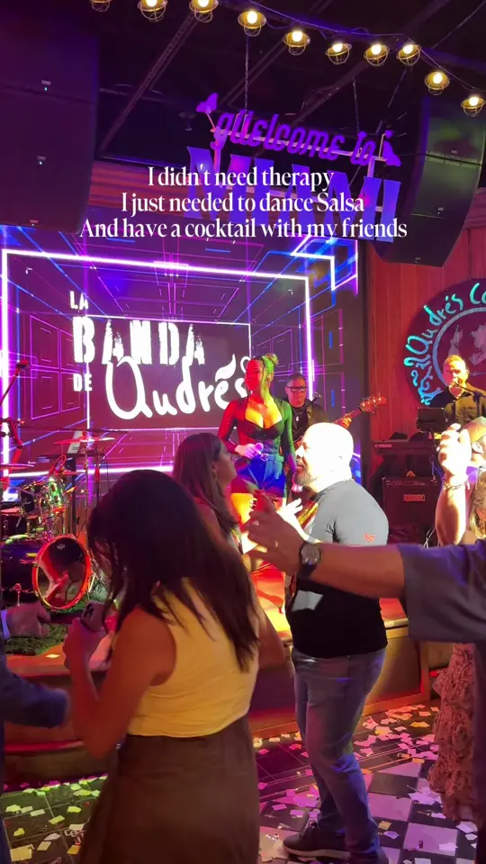 Andrés Carne de Res Miami in Miami Beach showing salsa night, live music, dancing, social event, video by andrescarnederesmiami on TikTok