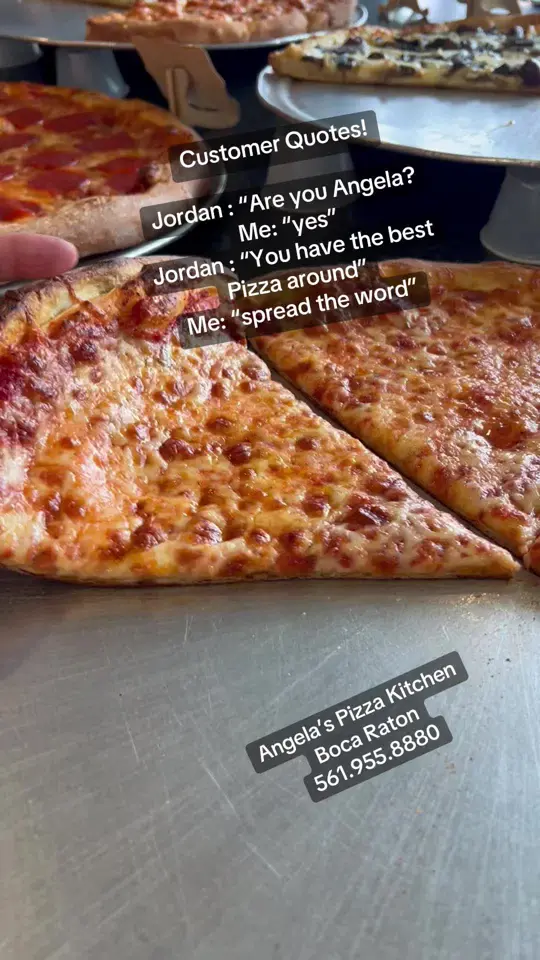 Angela’s Pizza Kitchen Boca Raton on Powerline in Boca Raton showing self-promotion, pizza, video by angelas_pizza_kitchen on TikTok