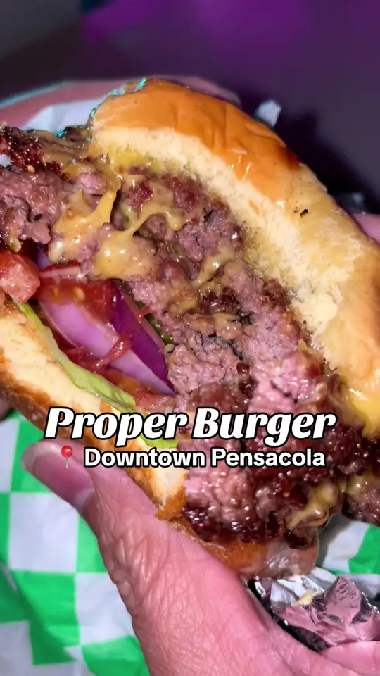 Angelena's Ristorante Italiano in Pensacola showing burger, smashburger, video by pensacolafoodie on TikTok