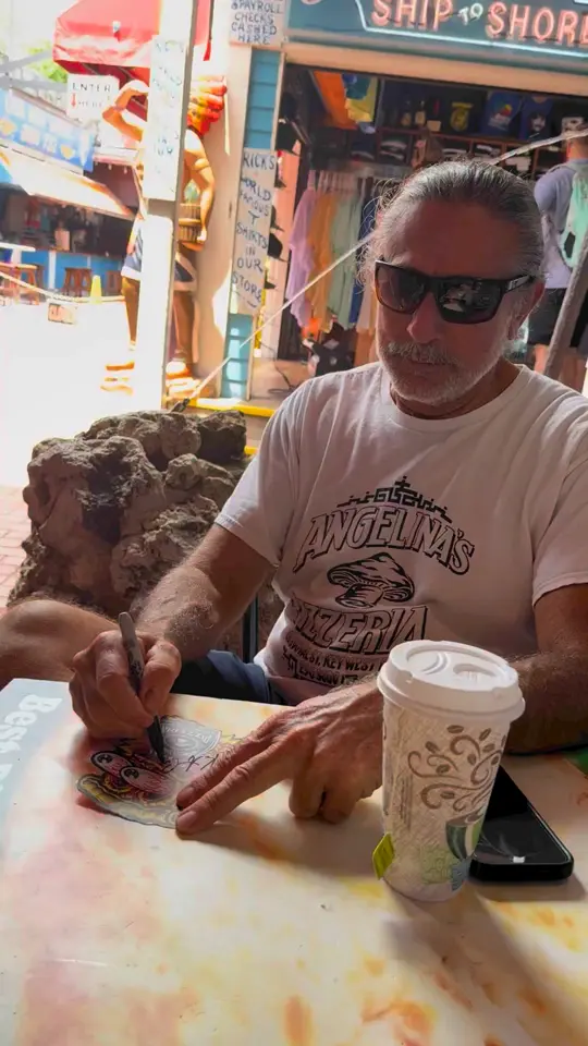 Angelina's Pizzeria in Key West showing autograph signing, visit, video by KeyWest.TV on Facebook