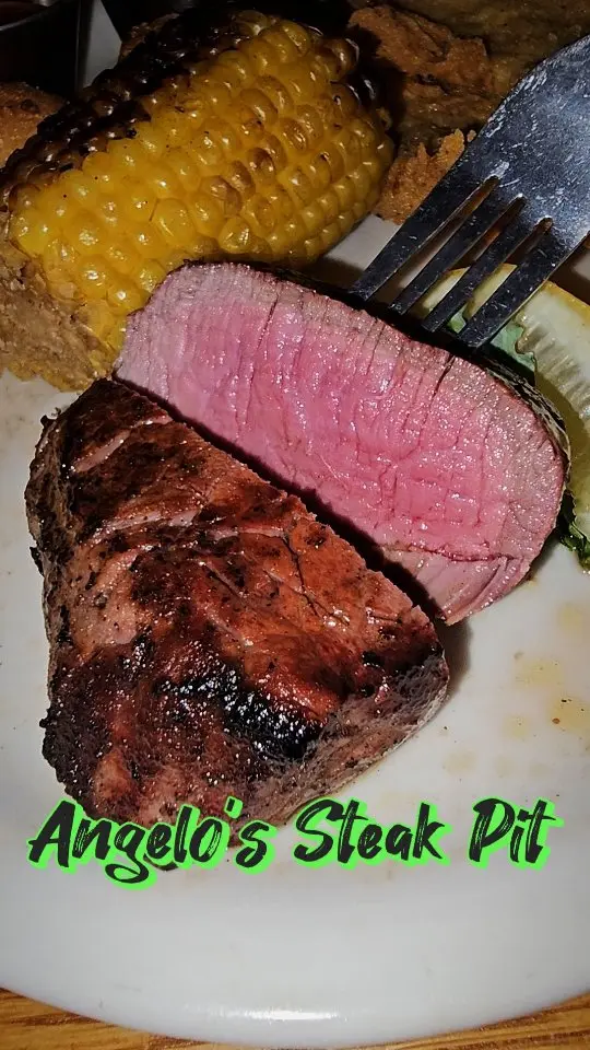 Angelo's Steak Pit in Panama City Beach showing review, steak, fish, video by Heather Decell on Facebook