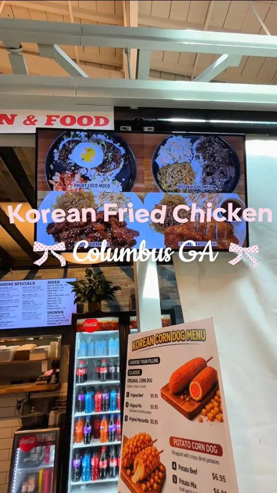 Angry Wings & Things in Columbus showing tteokbokki, korean rice cakes, angry mandu, korean dumplings, southwestern egg roll, breaded chicken with honey hot sauce, video by Brianna Daneaja on Facebook