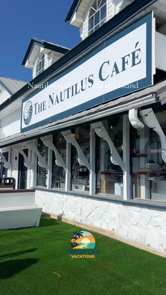 Anna Maria Island Beach Cafe in Holmes Beach showing coffee, nautilus bar + cafe, video by beach.life.vacati on TikTok