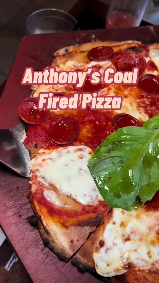 Anthony's Coal Fired Pizza & Wings in Pinecrest showing review, visit, pizza, tiramisu, cannolis, video by justpotus on TikTok