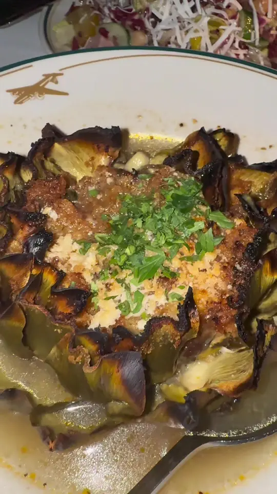 Anthony's Runway 84 in Fort Lauderdale showing restaurant, dinner, stuffed artichoke, video by aleksandrailyayeva on TikTok