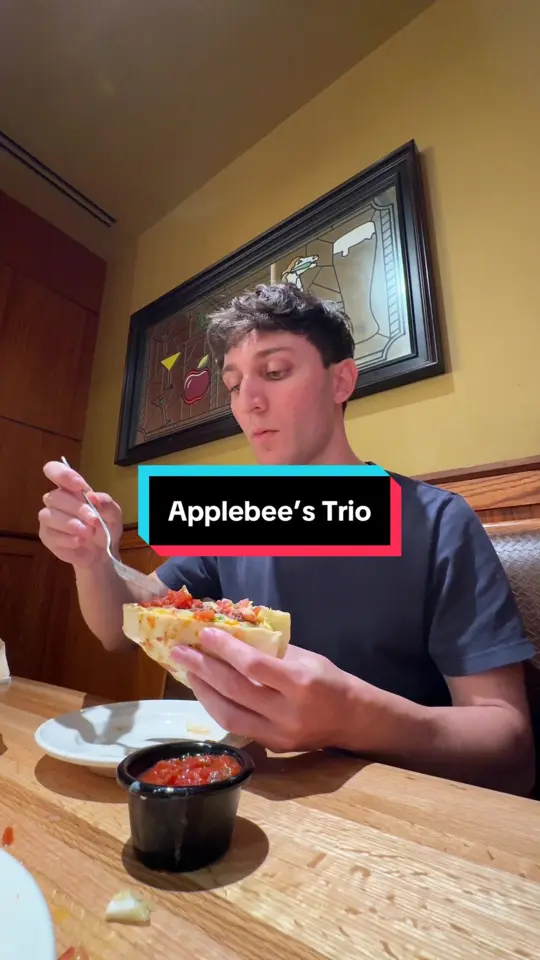 Applebee's Grill + Bar in Brandon showing food, appetizer, applebee's ultimate trio, video by mutammara on TikTok