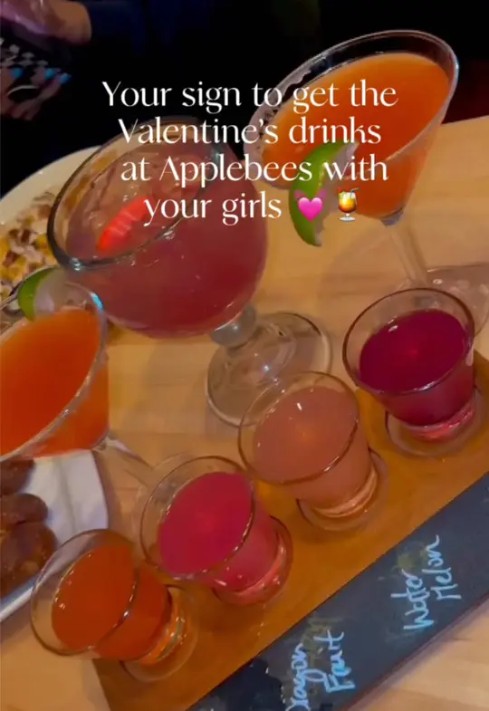 Applebee's Grill + Bar in St. Augustine showing galentine's, drinks, video by kaylaaforniaa on TikTok