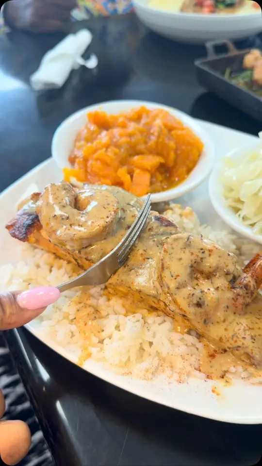 April's Place in Douglasville showing food, blackened fish, video by APRIL'S PLACE on Facebook