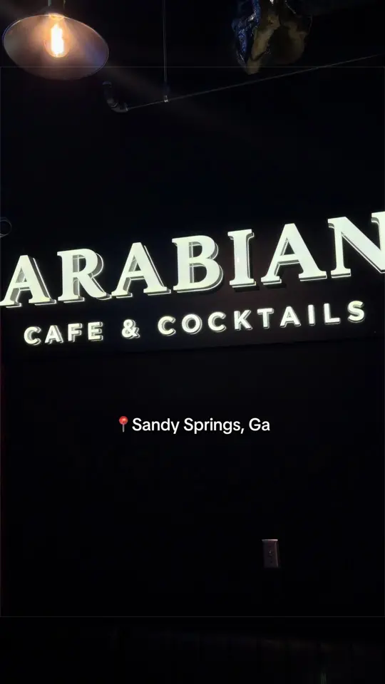 Arabian Cafe & Cocktails in Sandy Springs showing happy hour, cocktails, wings, shots, video by only1daniaa on TikTok