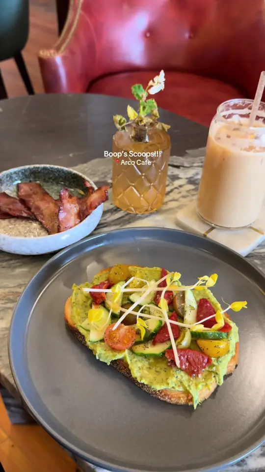 Arco Cafe & Lounge in Savannah showing coffee, cocktails, video by boopingaroundwithmeg on TikTok