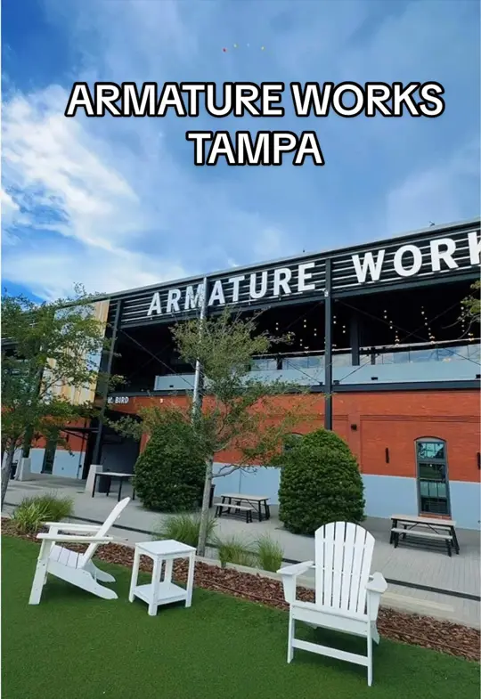 Armature Works in Tampa showing food, drinks, waterfront views, atmosphere, video by floridamagicak on TikTok