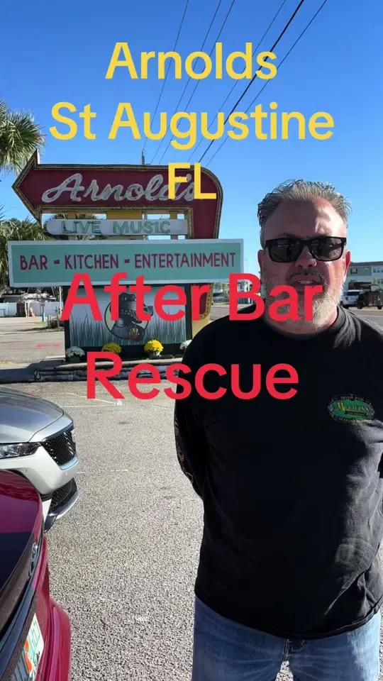Arnold's Lounge in St. Augustine showing bar, divebar, rum, visit, video by johnnylovesdivebars on TikTok