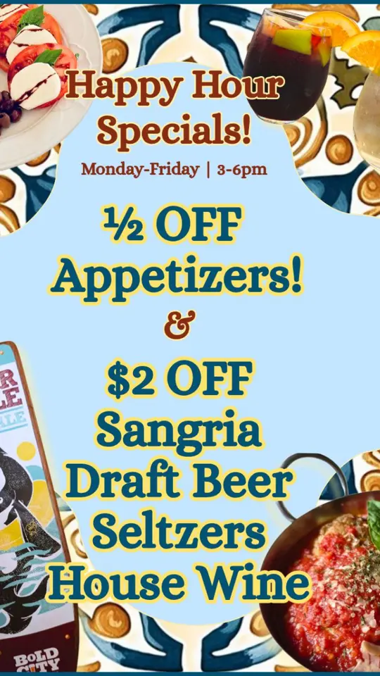 Arte Pizza in Fernandina Beach showing happy hour, drinks, video by Arte Pizza on Facebook