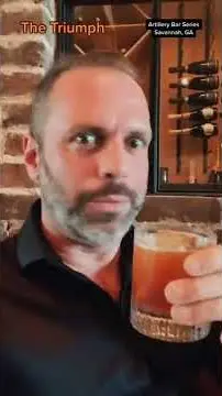 Artillery Bar in Savannah showing cocktail, triumph cocktail, video by Martigan_Drinks on YouTube