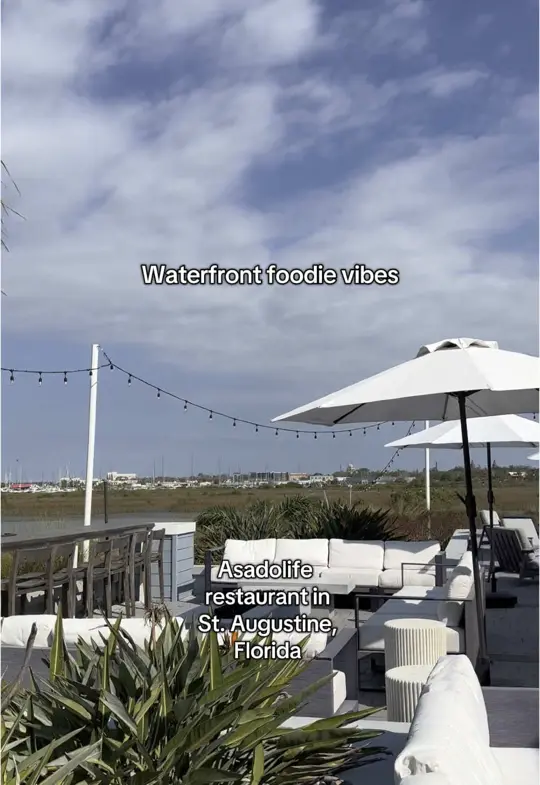Asado Life in St. Augustine showing waterfront dining, live fire cooking, grilling, st. augustine, florida, video by floridashistoriccoast on TikTok