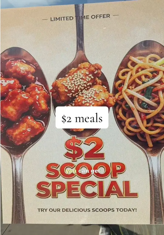 Asian Express in Hiram showing food, $2 scoops, video by chasingatl on TikTok
