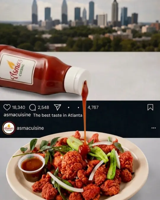 Asma's Cuisine in Duluth showing chicken 65, food review, video by Asma's Cuisine on Facebook