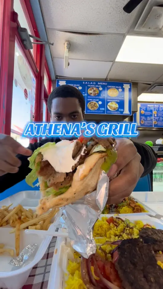 Athena's Grill in Loganville showing food review, authentic greek food, video by GA Grubs on Facebook